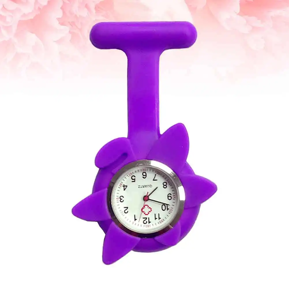 

Medication Reminder Watch Silicone Nurse Table Gifts Doctor Purple Hanging Pocket