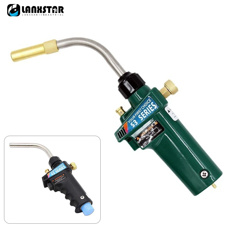 Gas Burner MAPP Gas High Heat Welding Gun With Safety Lock Portable Professional Brazing Torch Flame Thrower