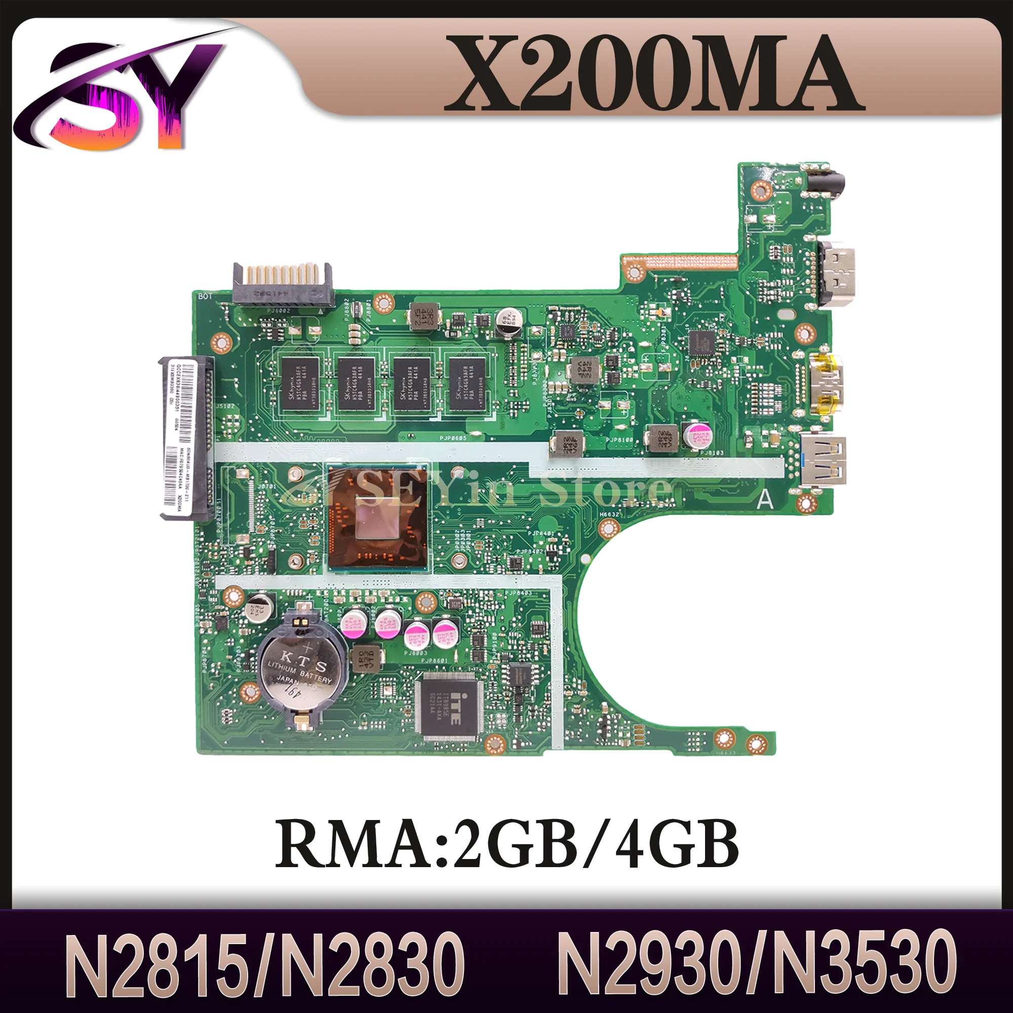 

Notebook X200M Mainboard For ASUS X200MA F200MA K200MA Laptop Motherboard N2815 N2830 N2840 N2930 N2940 N3520 N3530 N3540