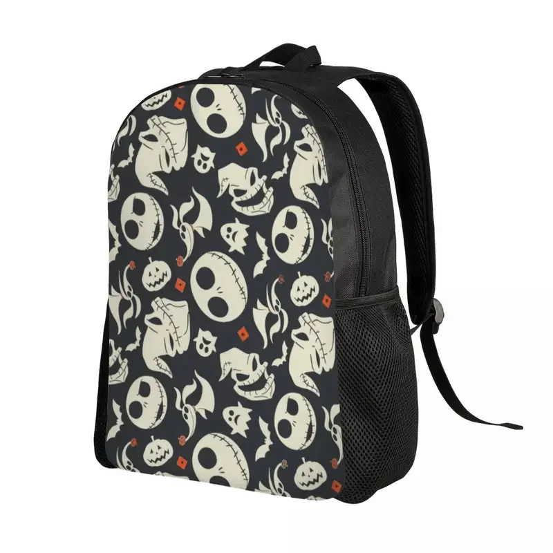 Custom Jack Skellington Travel Backpack Women School Laptop Bookbag The Nightmare Before Christmas College Student Daypack Bags