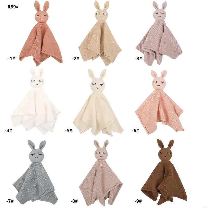 A5YC منشفة استرضاء الطفل بطانية مريحة لطيفة جميلة الكرتون الأرنب مهدئا دمية الصغار لينة تهدئة لعبة تهدئة