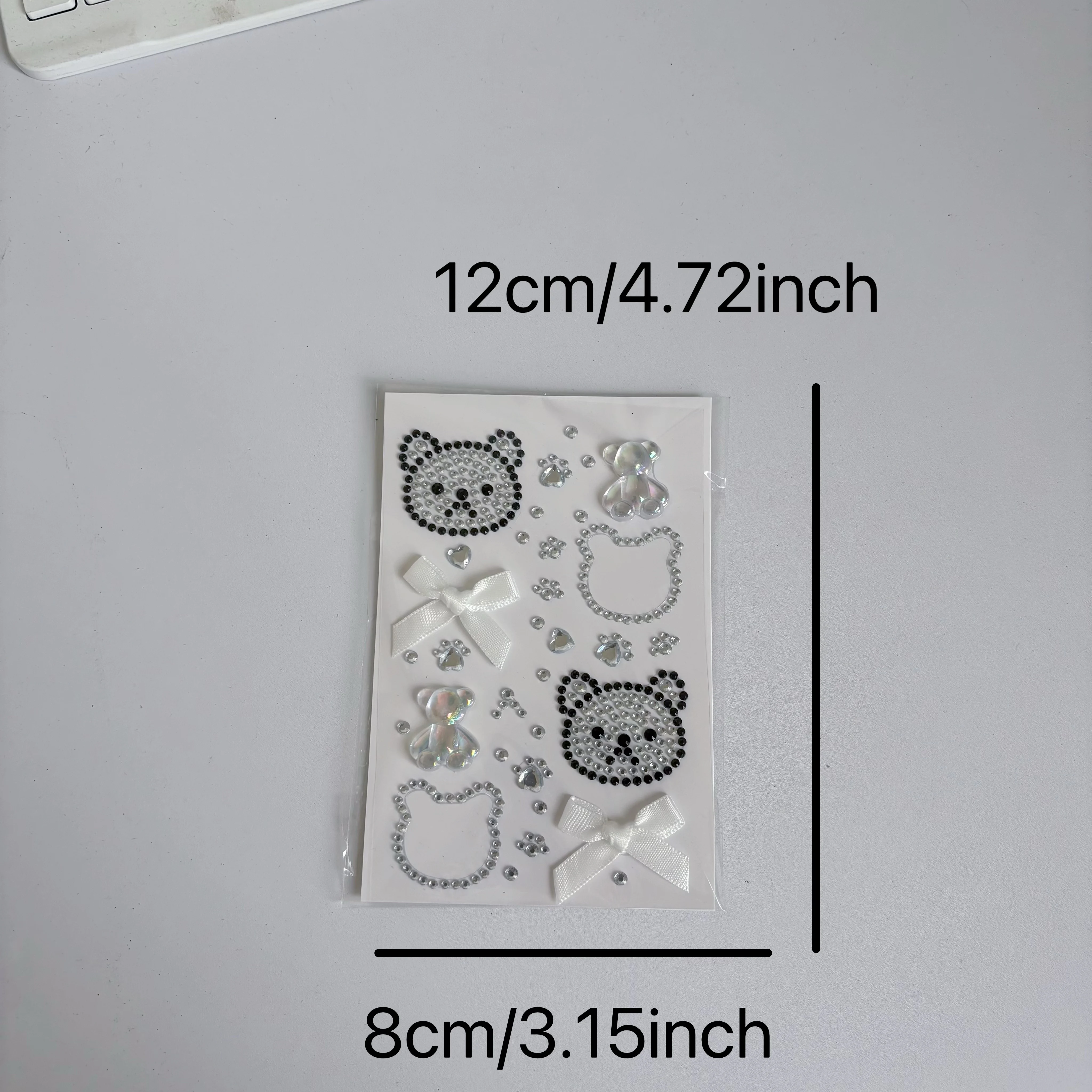 6 Cute Animal Stickers with Glitter, Featuring Rabbits, Carrots, and Pandas, Suitable for Stage Decoration and Face Stickers view 3