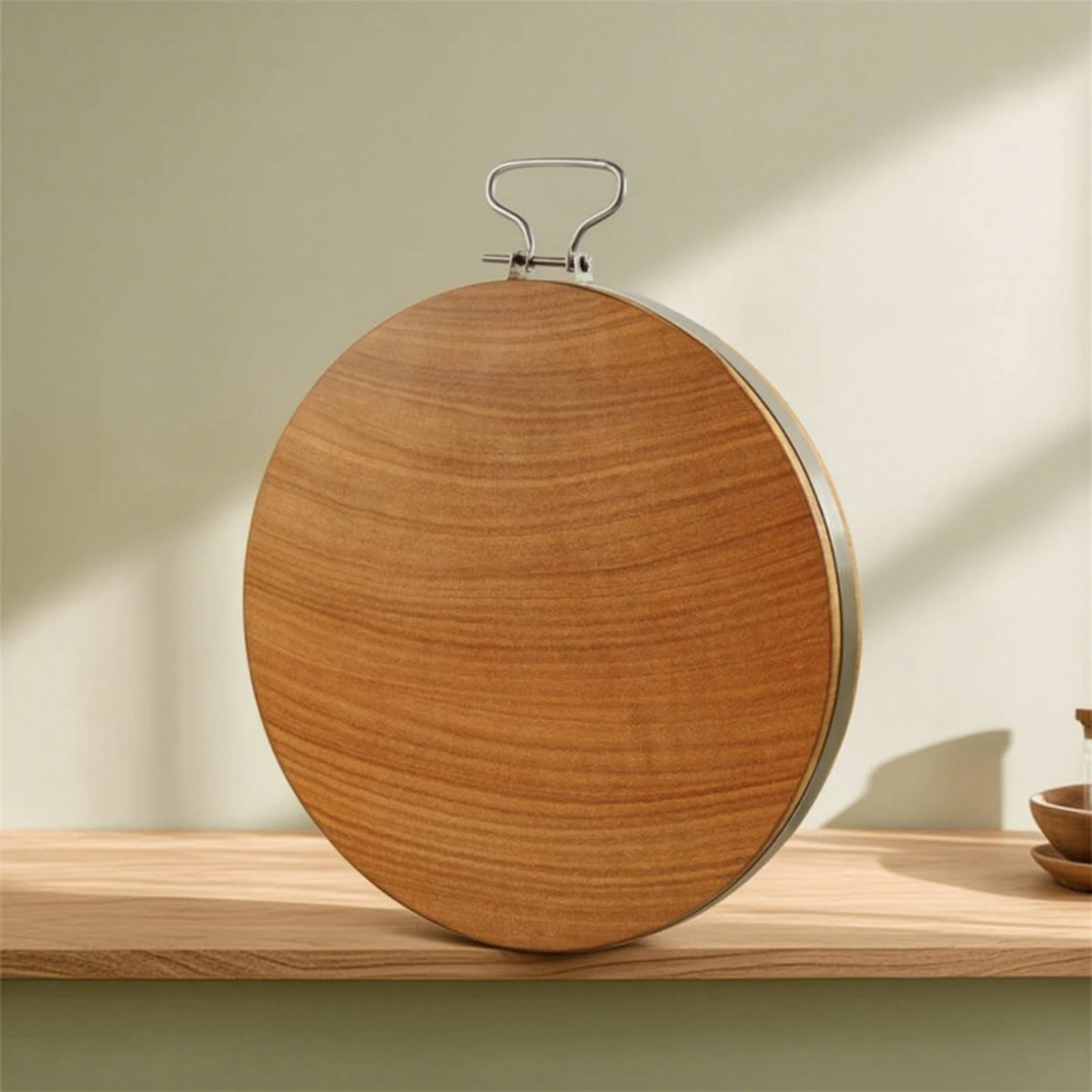Ironwood Cutting Board Thick Round Cutting Board Butcher Block Sturdy Long-Lasting for Kitchen