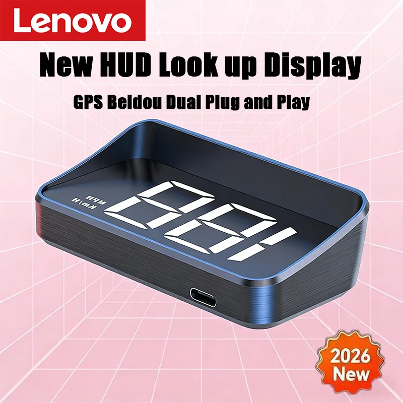 

Lenovo In vehicle Speedometer KM_H HUD Head Up Display Digital Speed Mete GPS Compass Multifunctional Car Windshield Projector