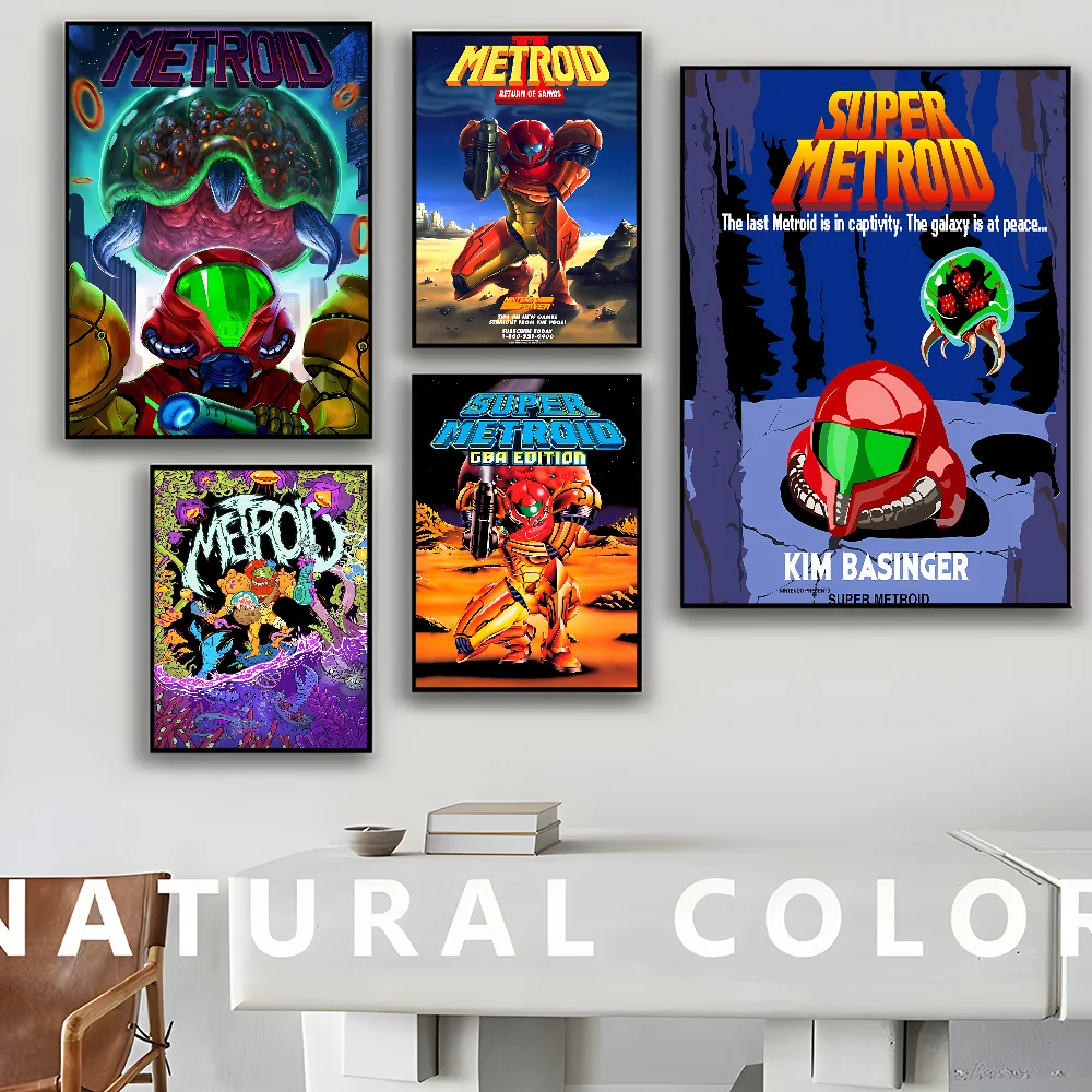 Game M-METROID Classic Vintage Posters Vintage Room Home Bar Cafe Decor Nordic Home Decor