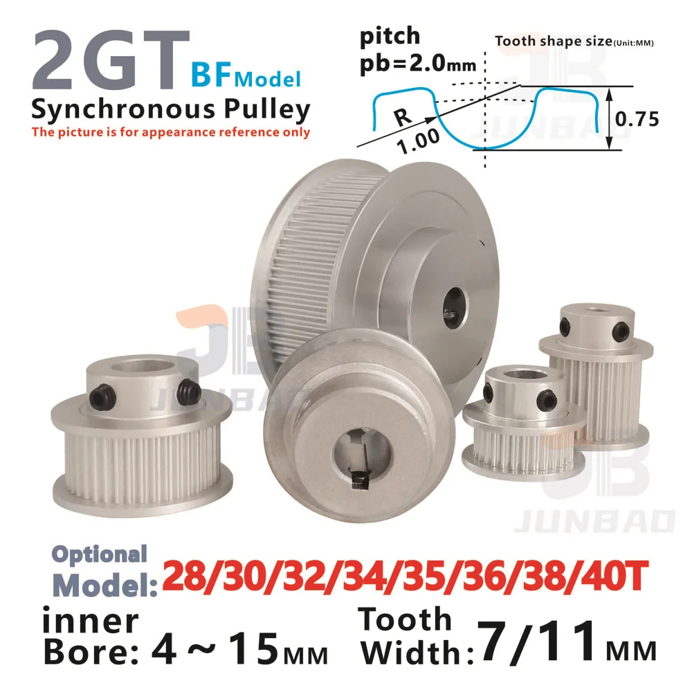 2GT 28 30 32 34 35 36 38 40 Teeth Synchronous Pulley Belt Width 6 10 MM Bore 3 To 15 MM G2M Driving wheel 3D Printer Accessori