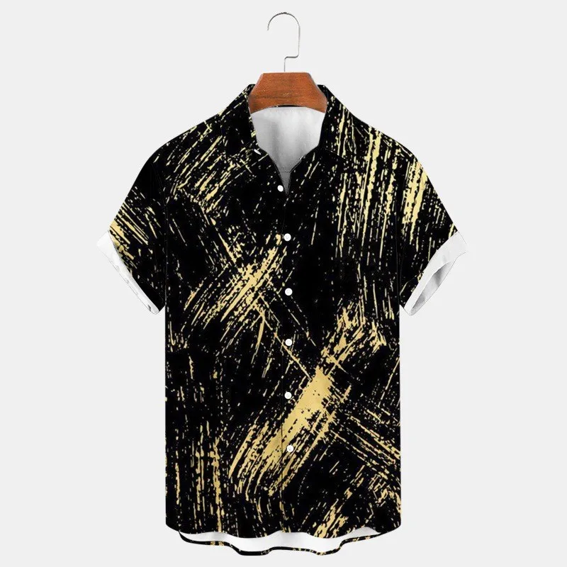 

3D Digital Printing Plus Size Men's Casual 3D Short Sleeved Shirt Breathable and Comfortable