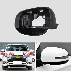 For Mitsubishi Outlander 2013-2018 Car Accessories Side Mirror Housing Frame Glass Surround Holder Trim No Camera Hole