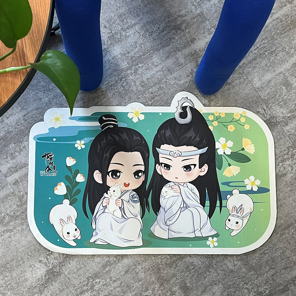 New The Untamed Chen Qing Ling Absorbent Anti-slip Cushion Wei Wuxian, Lan Wangji Cartoon Figure Home Bathroom Carpet Floor Mat