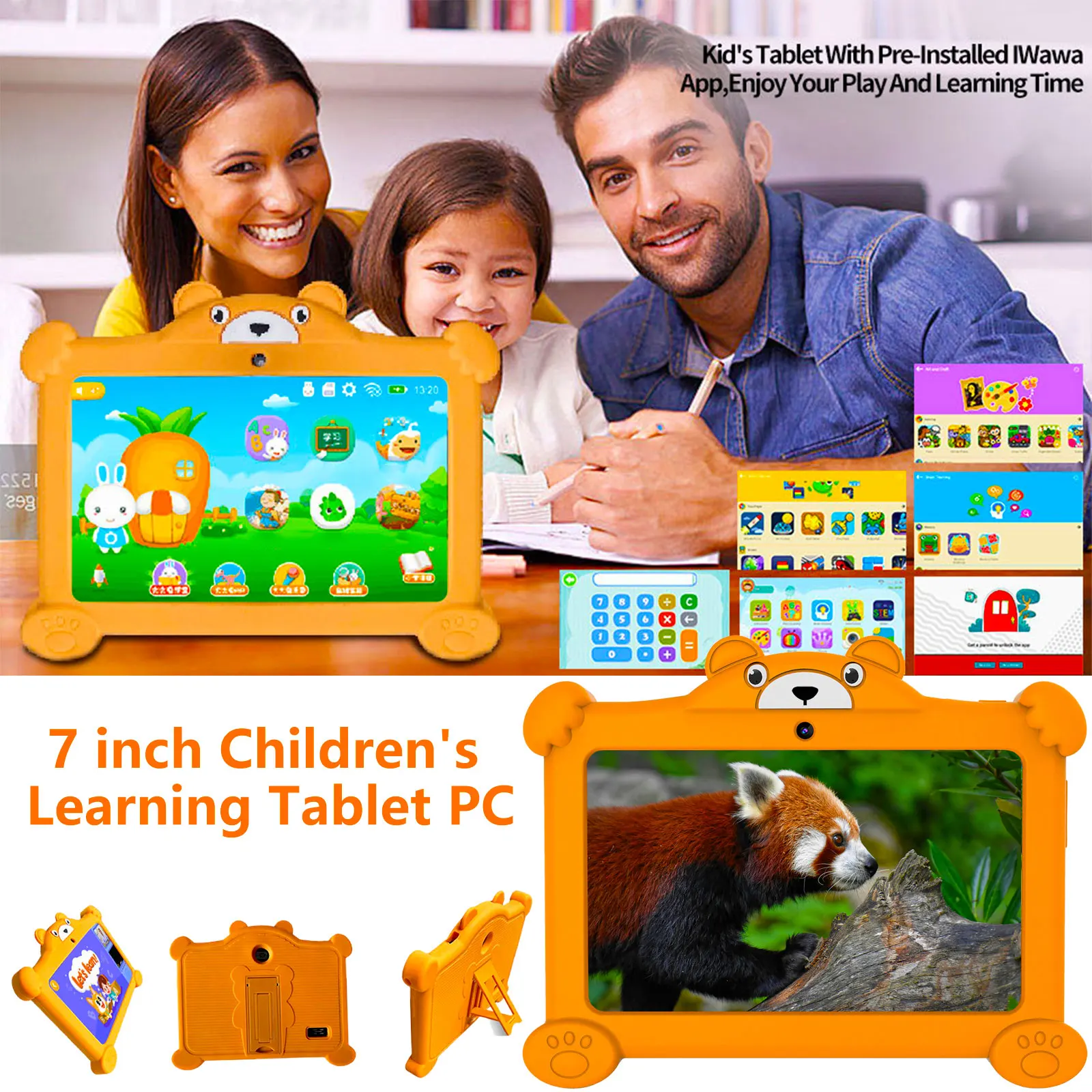 Nuovo tablet WiFi da 7 pollici 5G Quad Core 4 GB RAM 64 GB ROM Bambini che imparano l'educazione Tablet Android 11 PC Doppia fotocamera Google 4000 mAh
