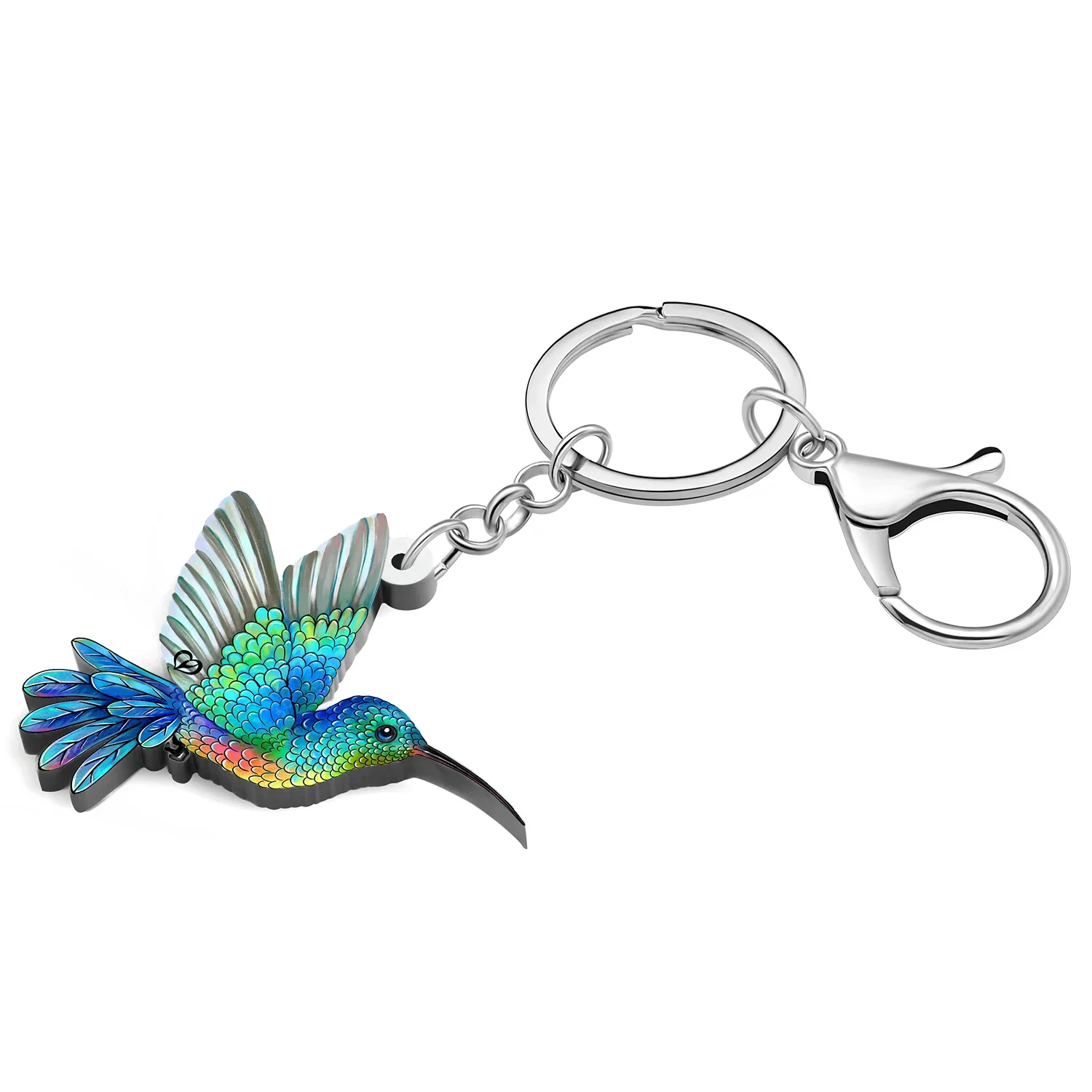 WEVENI Acrylic Hummingbird Keychains Trendy Bird Jewelry Key Chains Gifts For Women Girls Kids Wallets Handbag Key Accessory