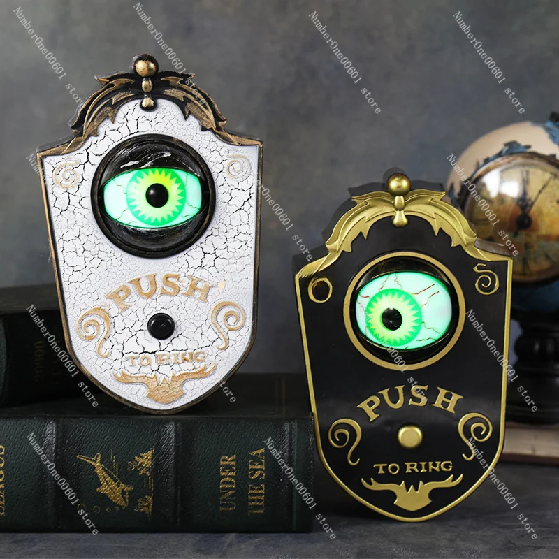 Halloween One Eyed Doorbell Decoration LED Electric Light Emitting Sound Eyeball Doorbell Bar Secret Room Prank Props