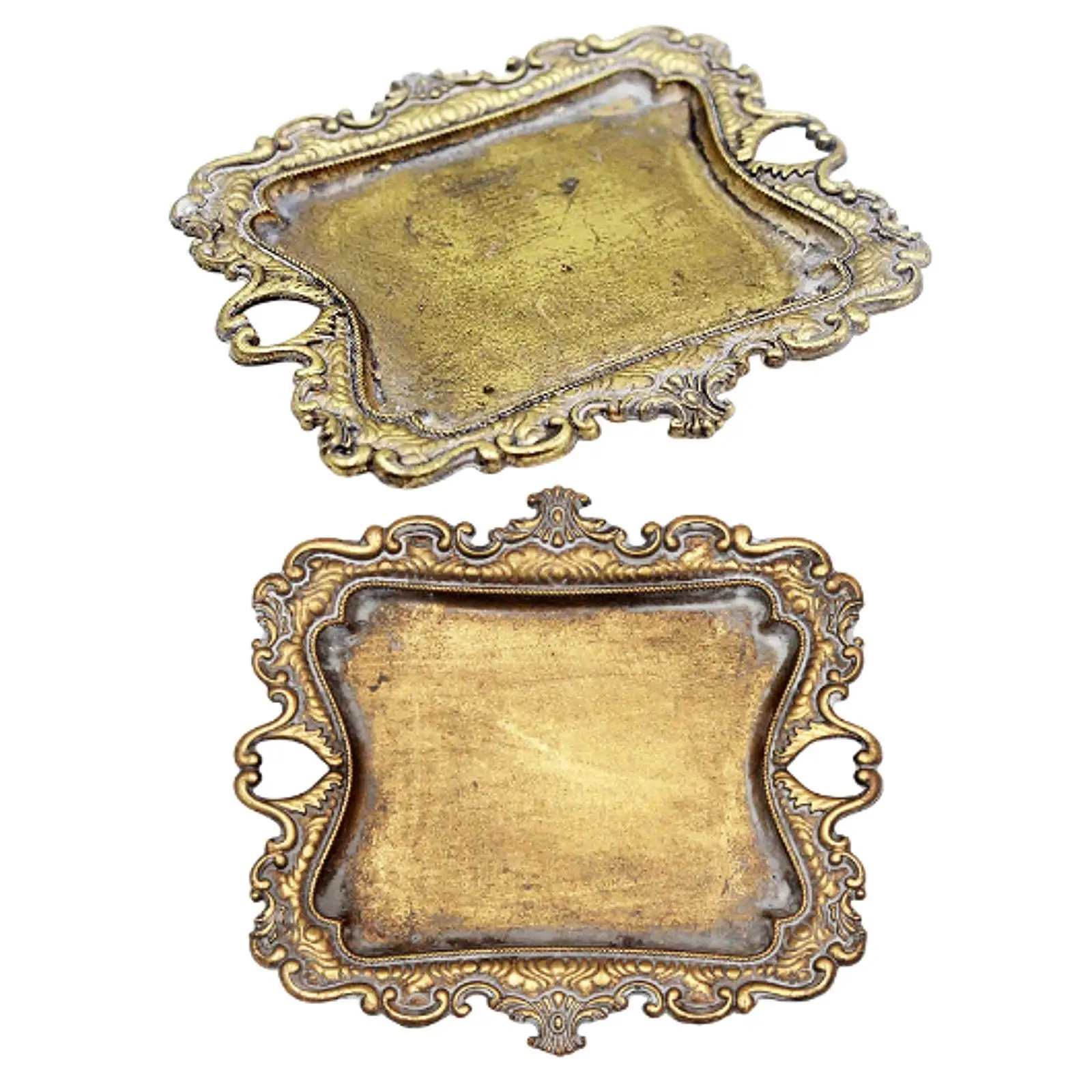 Vintage Design Trinket Dish Tray Versatile 12.5x11.3cm for Home Decor Business Cards Holder Decorative Necklace Keys Holder