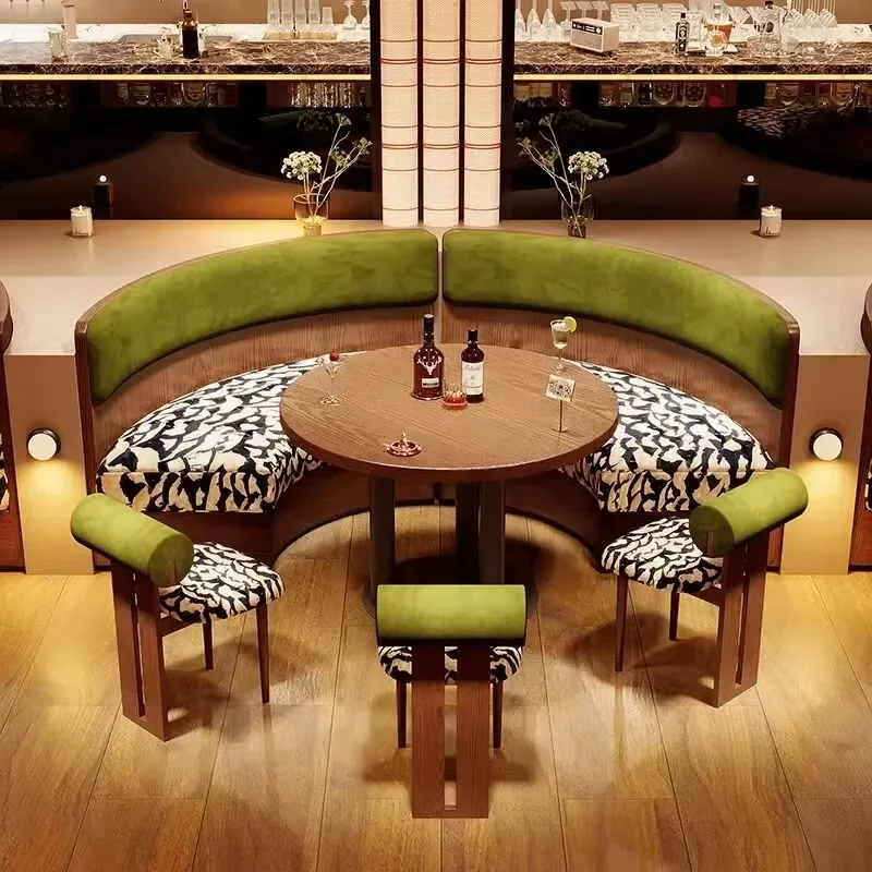 Wholesale OEM ODM Modern Bistro Catering Sofa Booth Commercial Restaurant Furniture Bar Cafe Coffee Dining Table Chairs Set
