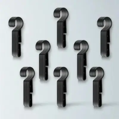 

8pcs Black Plastic Light Hook For Hard Hat Durable Secure Fix Construction Headlamp Clips Headlamp
