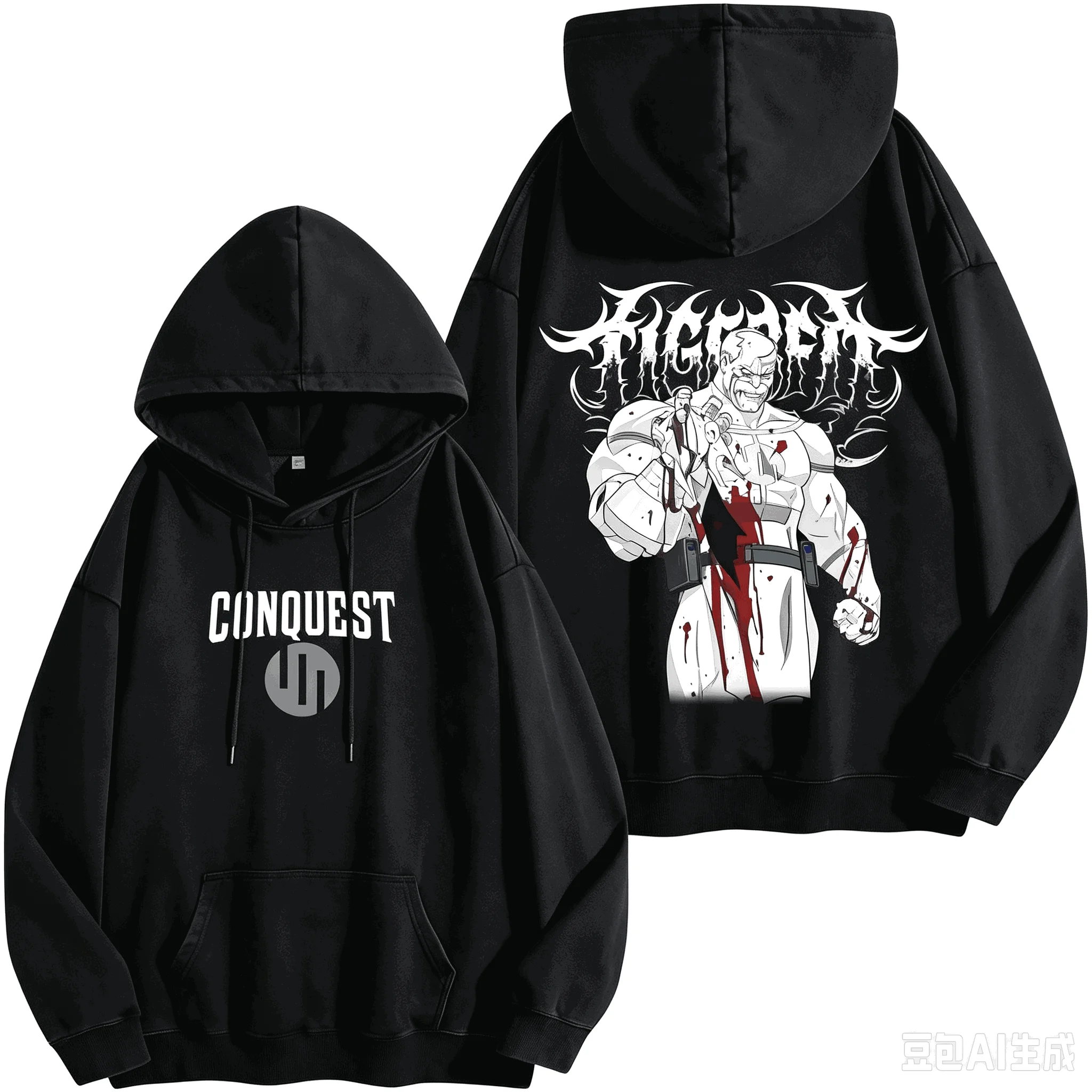 Hot Anime Invincible Conquest Battle Damage Blood Splash Graphic Hoodie Unisex Cotton Hoodie Trendy Streetwear for Daily Looks
