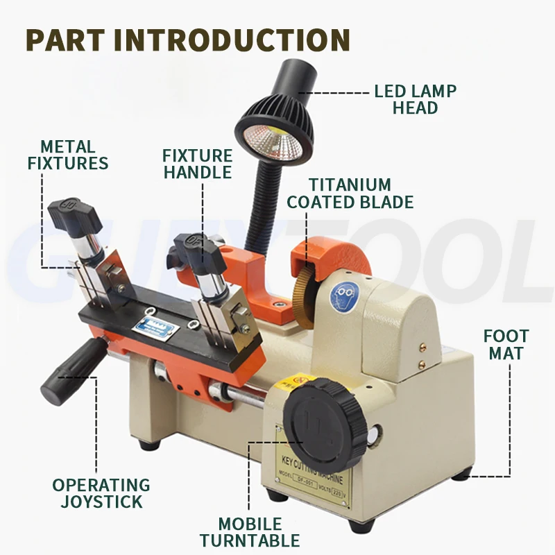Horizontal Electronic Key Machine Portable Key Copier DF-001 Desktop Electronic Key Carving Compact Key Duplicator Machine