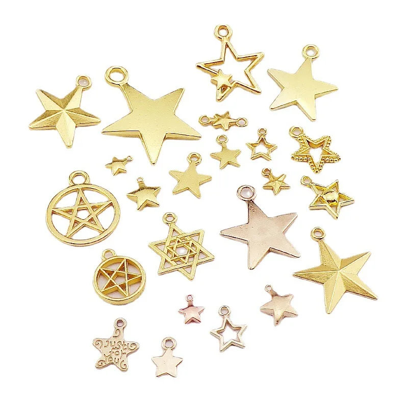 20pcs Gold Color Metal Small Star Charms Pendant  Zinc Alloy DIY Jewelry Making Accessories for Bracelet Necklace