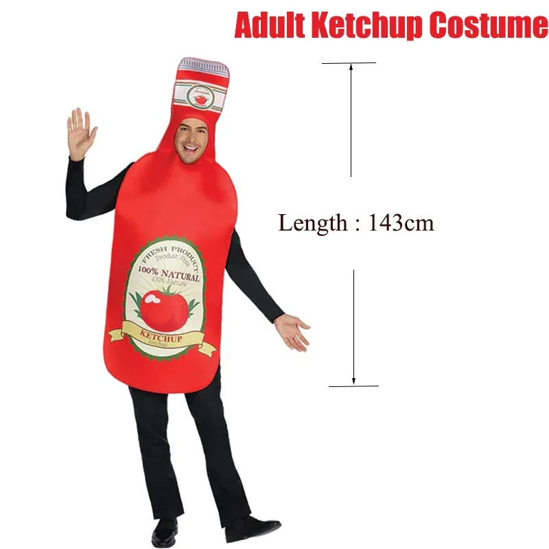 Bear's Den Unisex Familie Erwachsene Lustiges Essen Halloween Dress Up Cosplay Kinder Ketchup Kostüm Neu 2025