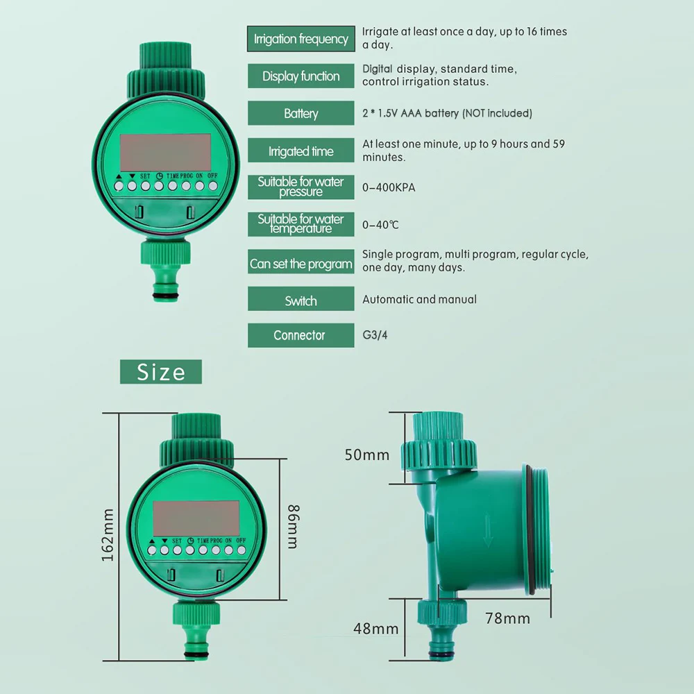 Electronic Watering Timer Garden Watering Timer Irrigation Controller System Automatic Water Timing For Garden Lawn Greenhouse