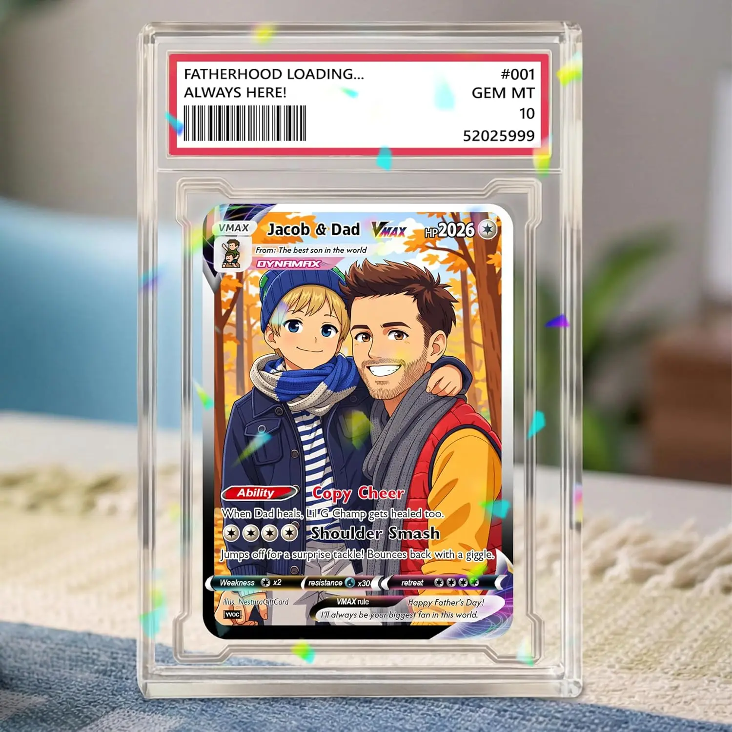 Custom Anime Acrylic Card for Couple Customized Card Holofoil Style Cards Father Mother Pet Gifts Perfect Keepsake for Lovers