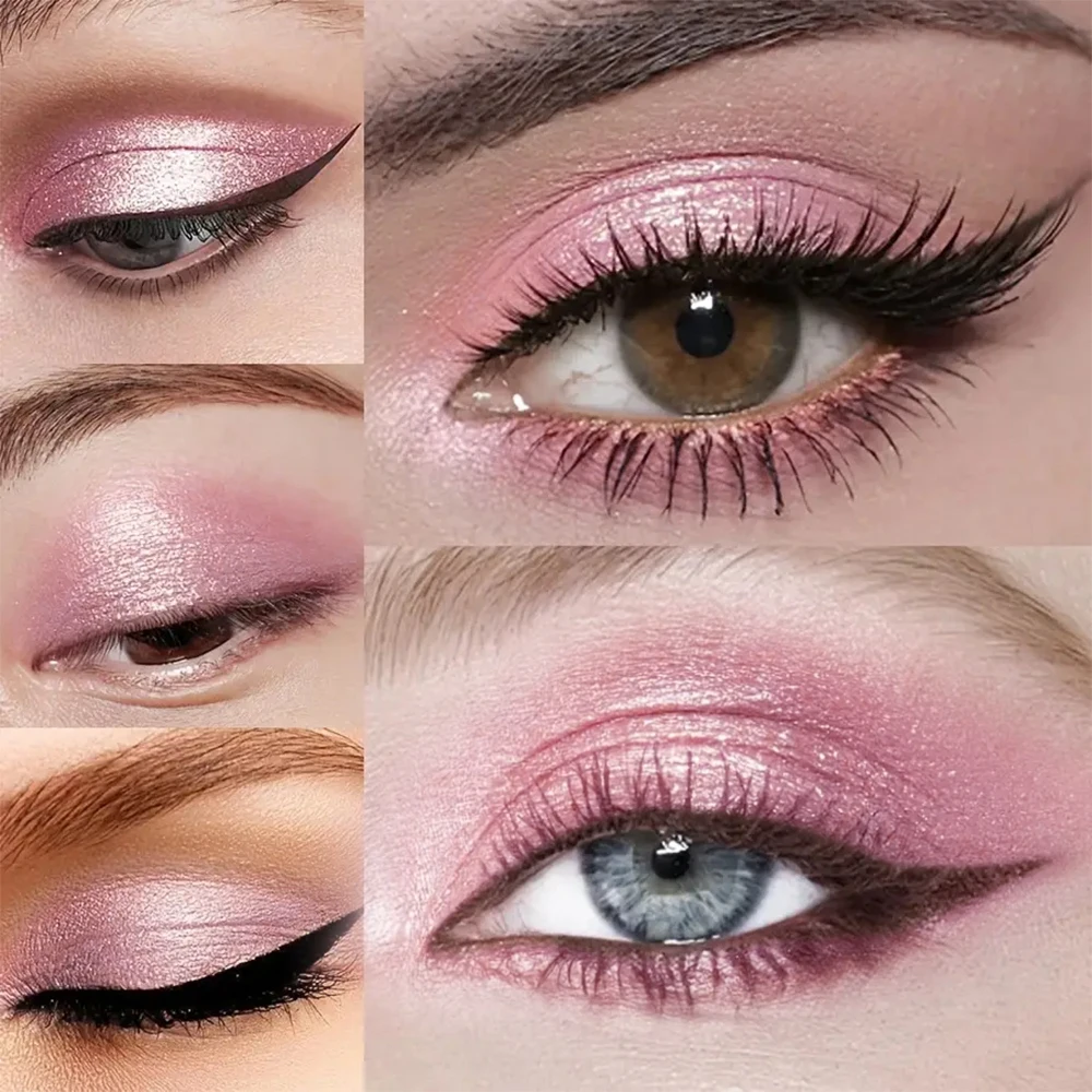 きらめくピンクのアイシャドウペンシル、モノクロのハイライトとブライトニングアイペン、シングルスティック、シマー仕上げのメイクアップアクセサリー、Ca