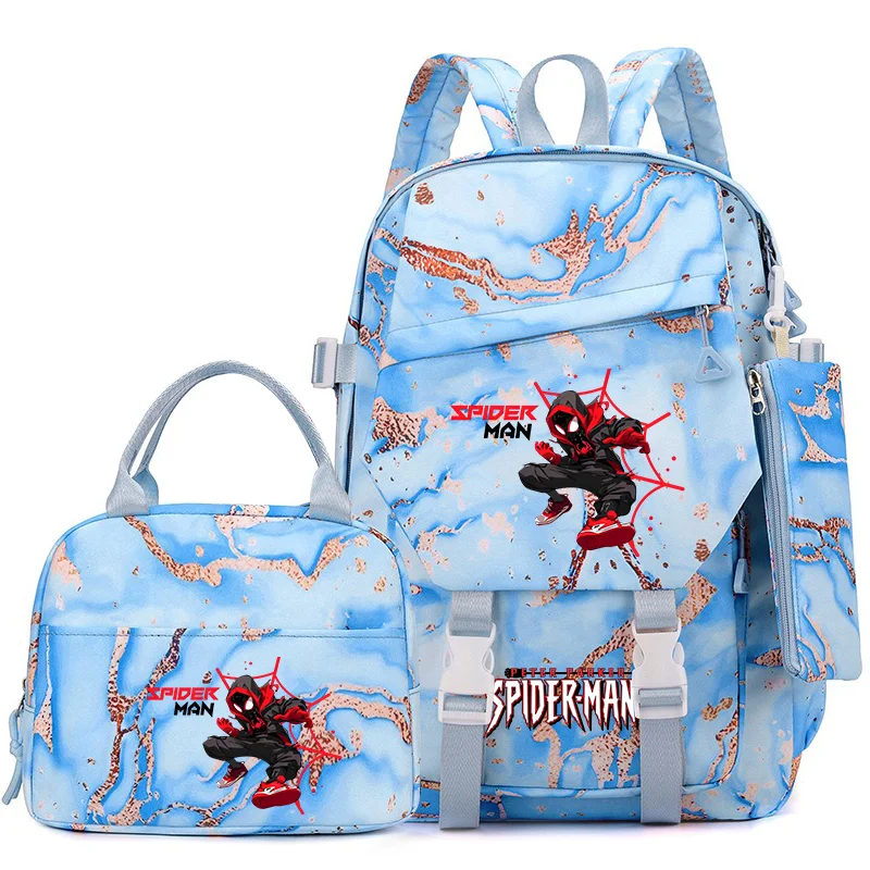 

Superhero Spiderman Backpac Pencil Case Foldable Insulated Cooler Lunch Bag Large Capacity Schoolbag Casual Daypack