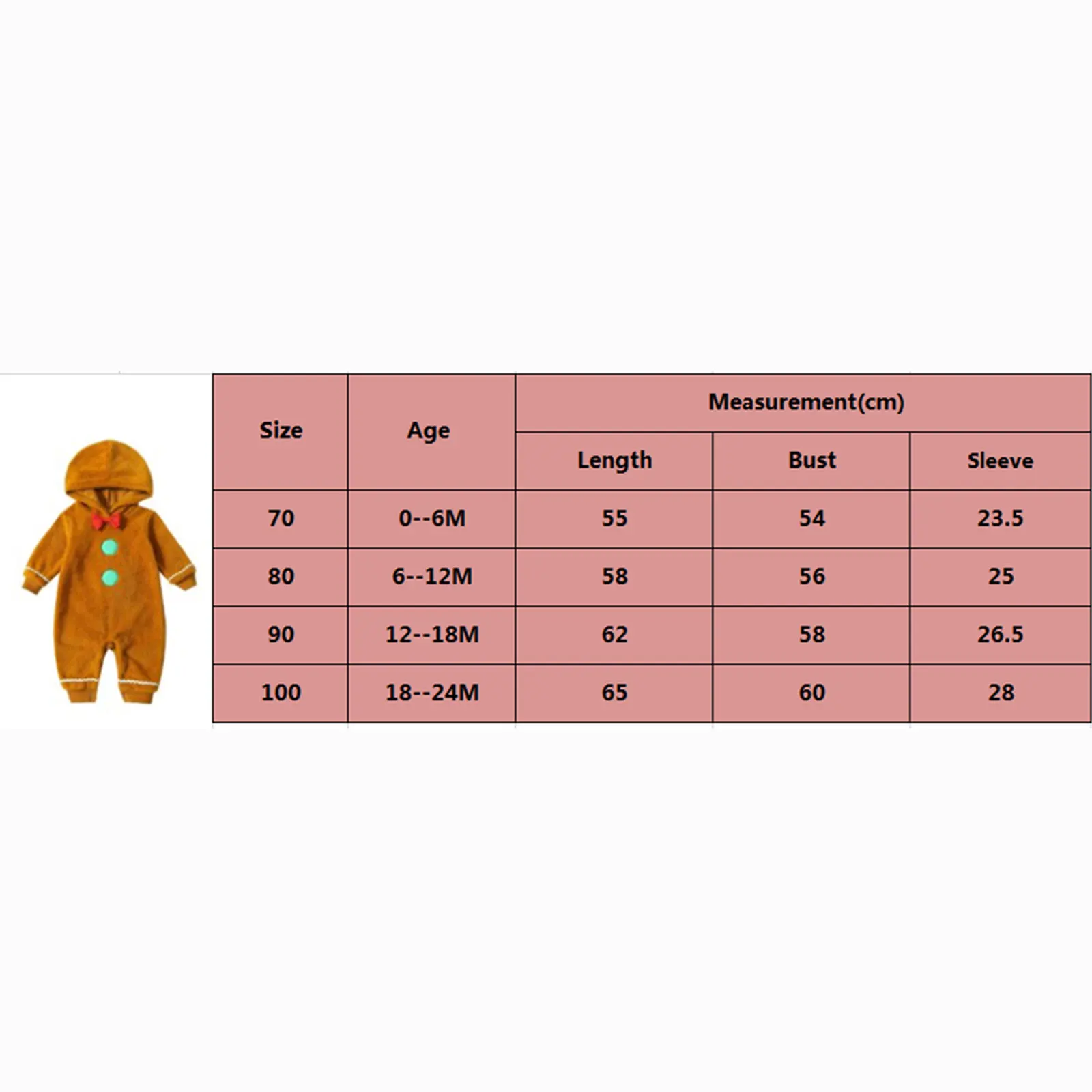 Infant Baby Christmas Fuzzy Jumpsuit Gingerbread Man Cute Hooded Romper Fall Winter Outfit Clothes