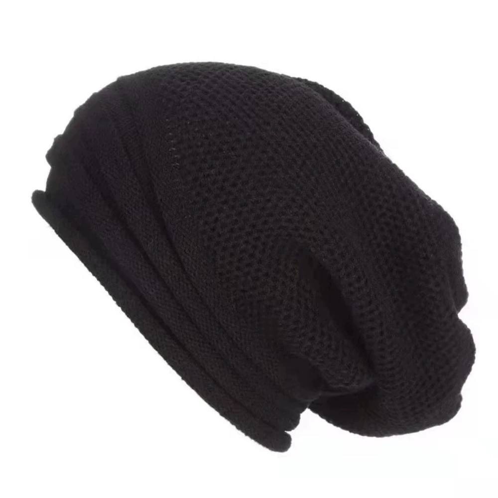 Winterliche Baggy Slouchy Beanie-Mütze aus Wolle, gestrickte warme Mütze für Männer und Frauen, übergroße Wintermütze zum Skifahren, Cappello Uomo. – Detail 4