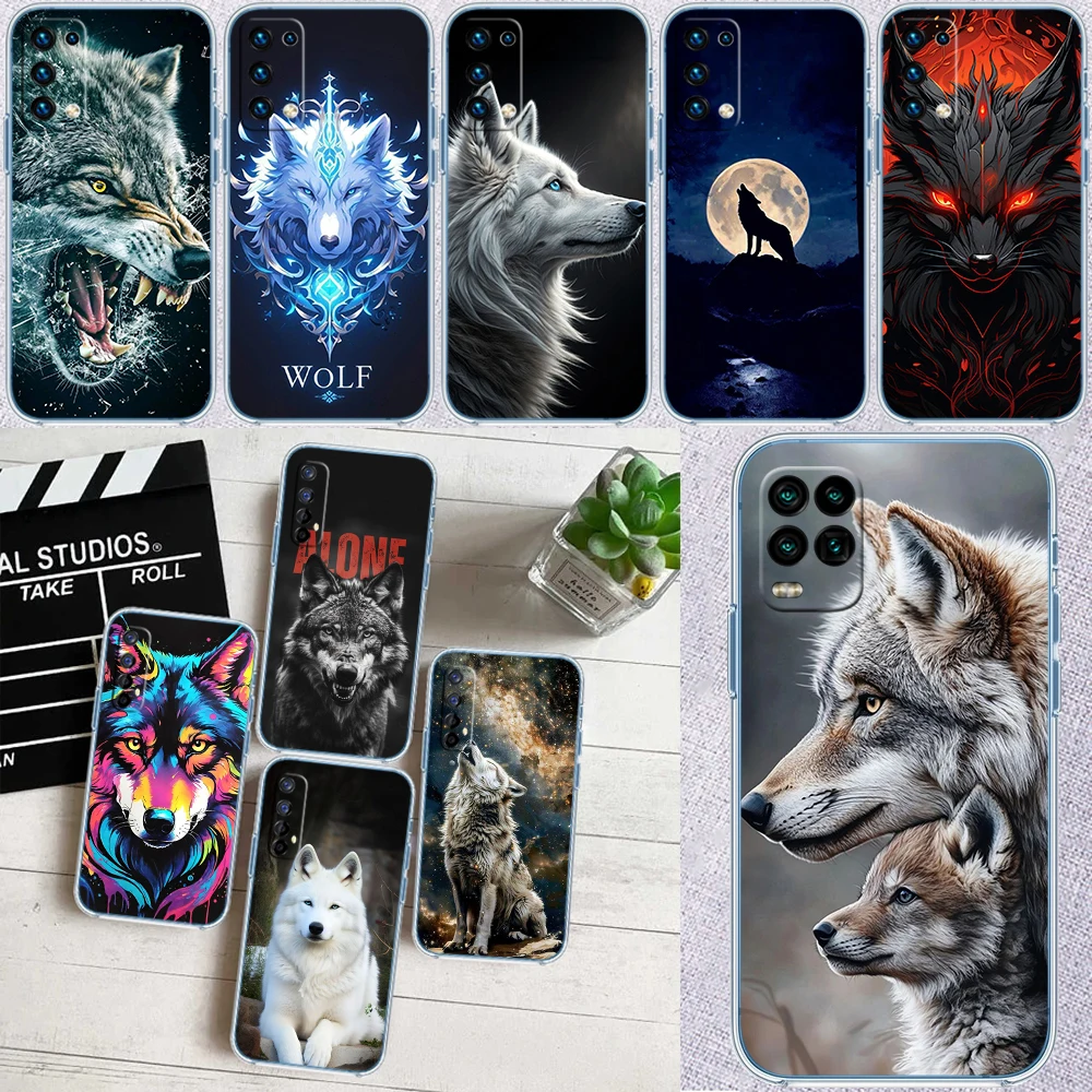 AR9 Animal Wolf Transparent Phone Case for Samsung Galaxy A04 A04S A14 A23 A34 A54 M23 M33 M52 M53