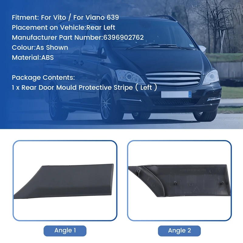 New Left Car Rear Door Mould Protective Stripe Styling Mouldings Moulding Trim Strip For Mercedes Vito For Viano 639