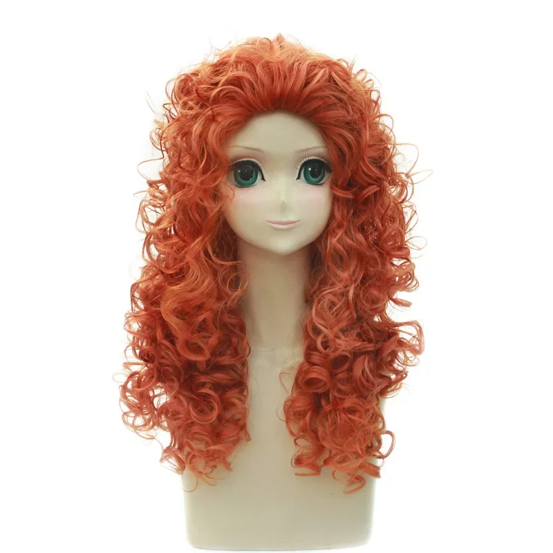 

Brave Merida Princess Cosplay Wig Synthetic Hair Long Curly Orange Lolita Wigs