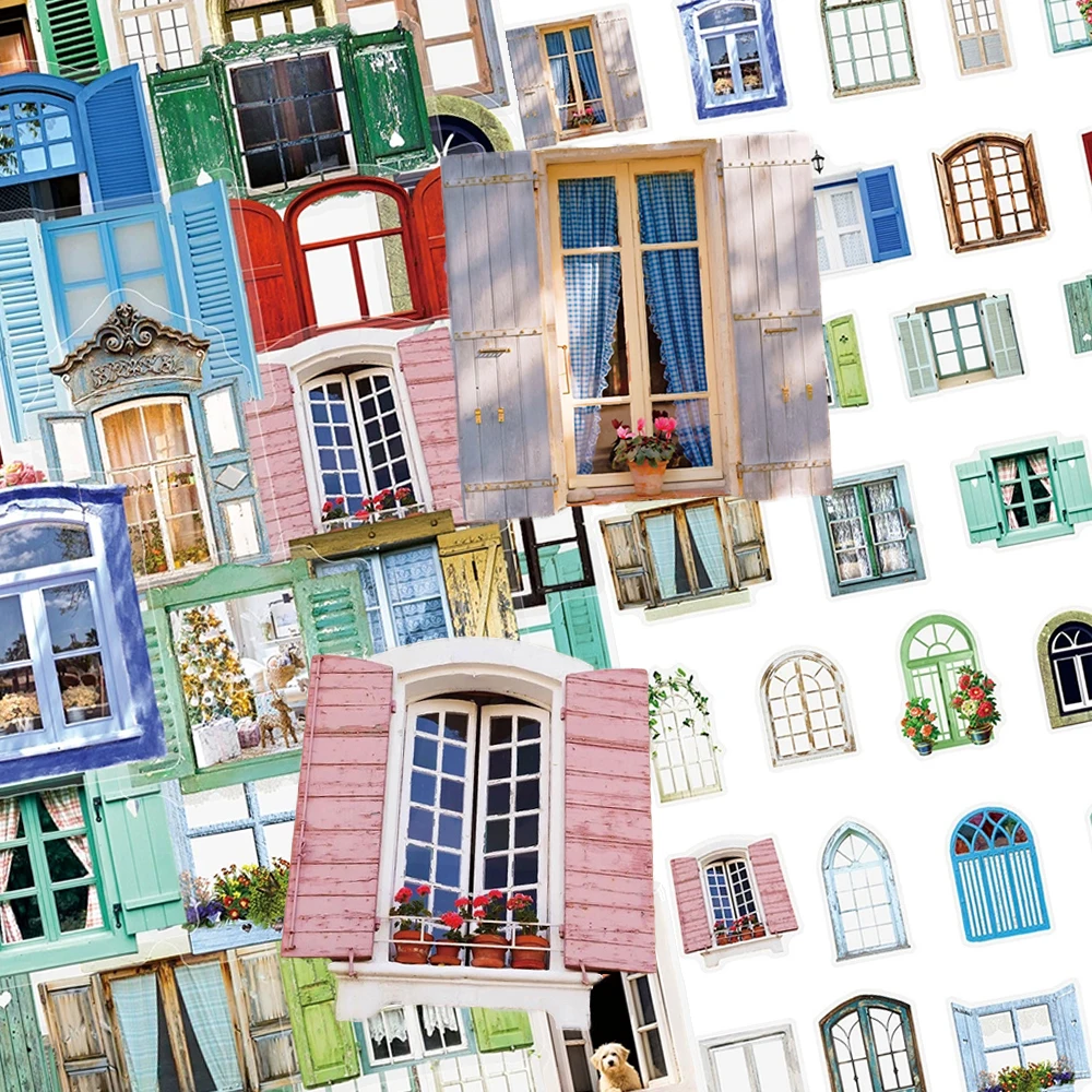 10/30/50pcs Transparent Dessin Animé Coloré Fenêtre Autocollants Rétro Créatif Graffiti Autocollant Valise Scrapbook Téléphone Autocollants Emballage