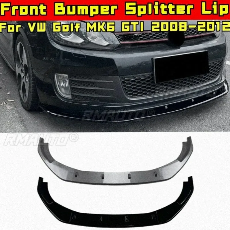 For VW Golf MK6 GTI 2008-2012 Body Kit Front Bumper Splitter Front Bumper Guard Protector Lip Car Accessories