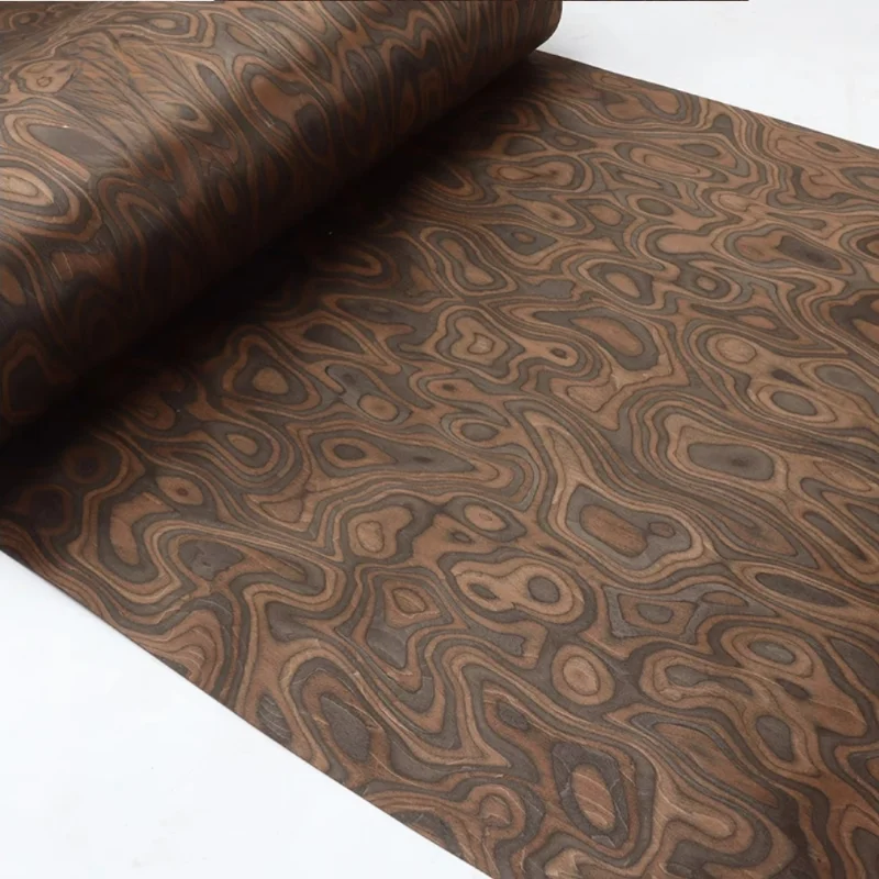 Technology Ebony Root Burl Wood Veneer Sheets for High-end Furniture Decoration Crafts DIY Panels Veneer L:2.5metersX580X0.25mm