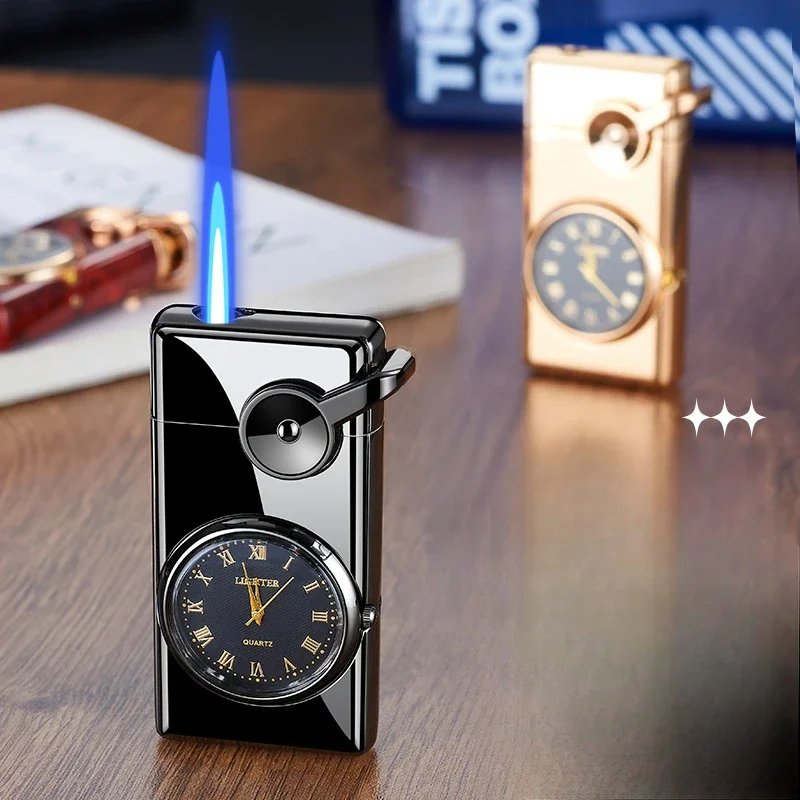 

Новая креативная бутановая зажигалка с красным пламенем, многофункциональная зажигалка в стиле часов, аксессуары для курения, мужской подарок