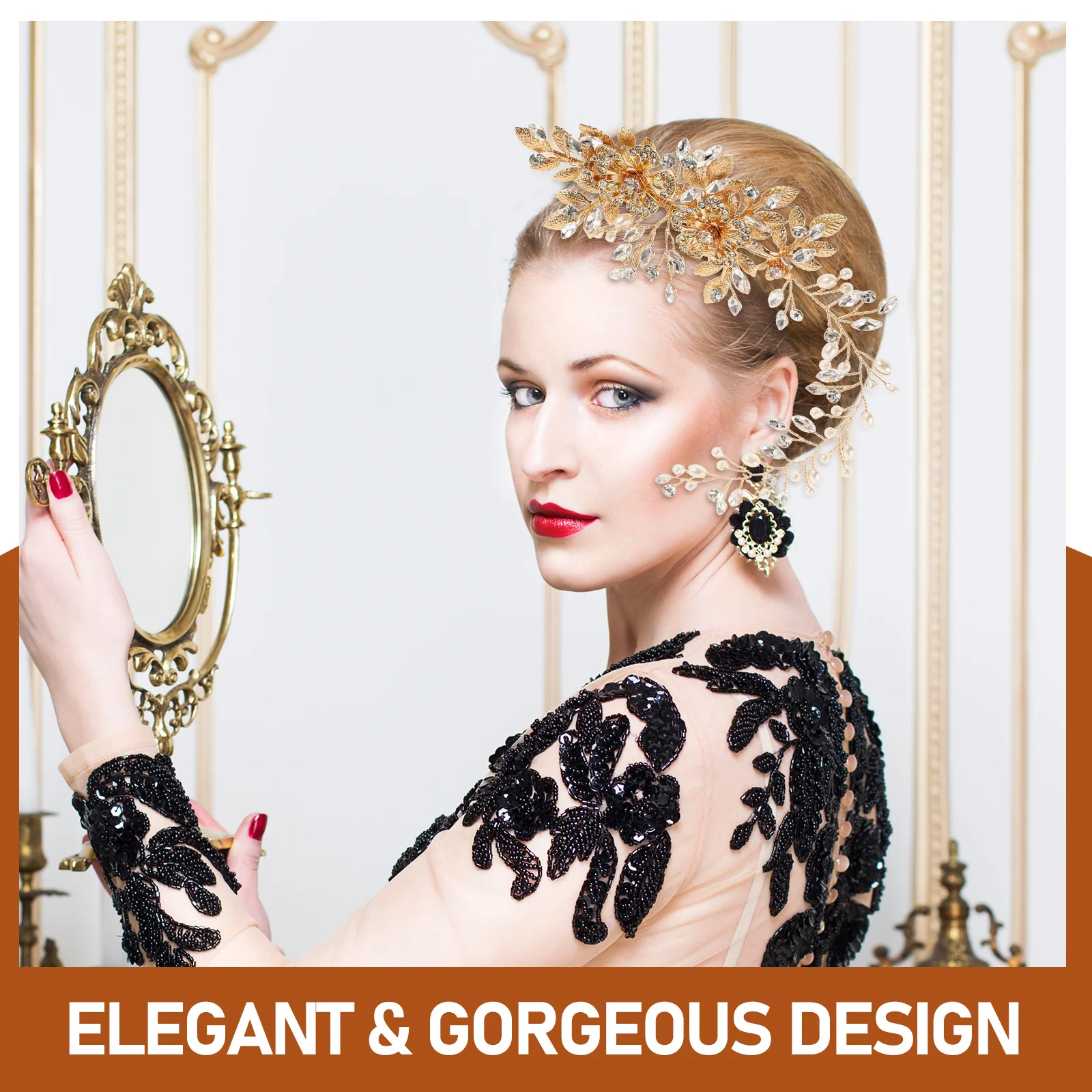 

1Pcs Alloy Pearl Hair Comb Rhinestone Bridal Headdress Wedding Hair Accessories Bride Prom Dance Party Creative Wedding Hairpin