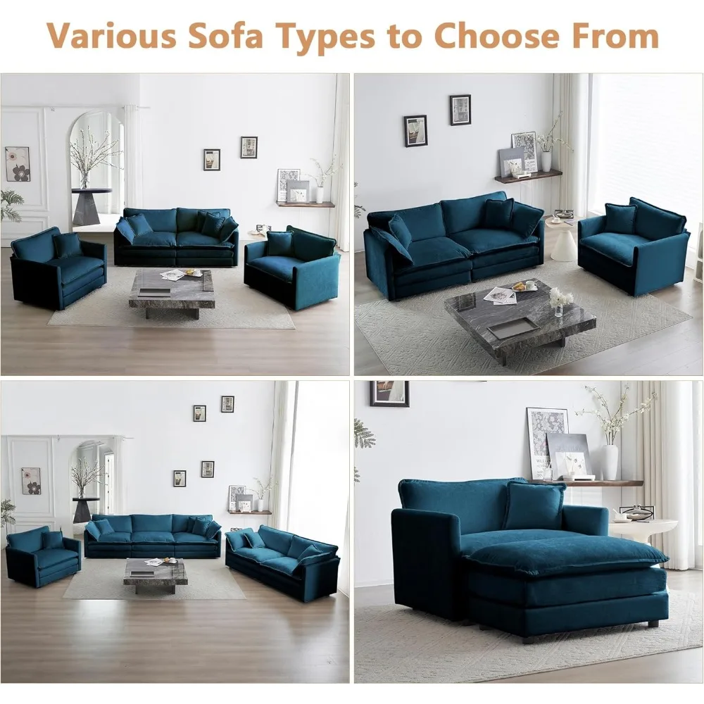 أريكة شانيل مريحة بمقعد واحد مقاس 41.4 بوصة مع وسادة، كرسي أريكة منجد عميق لغرفة المعيشة وغرفة النوم والاستخدام المكتبي #6