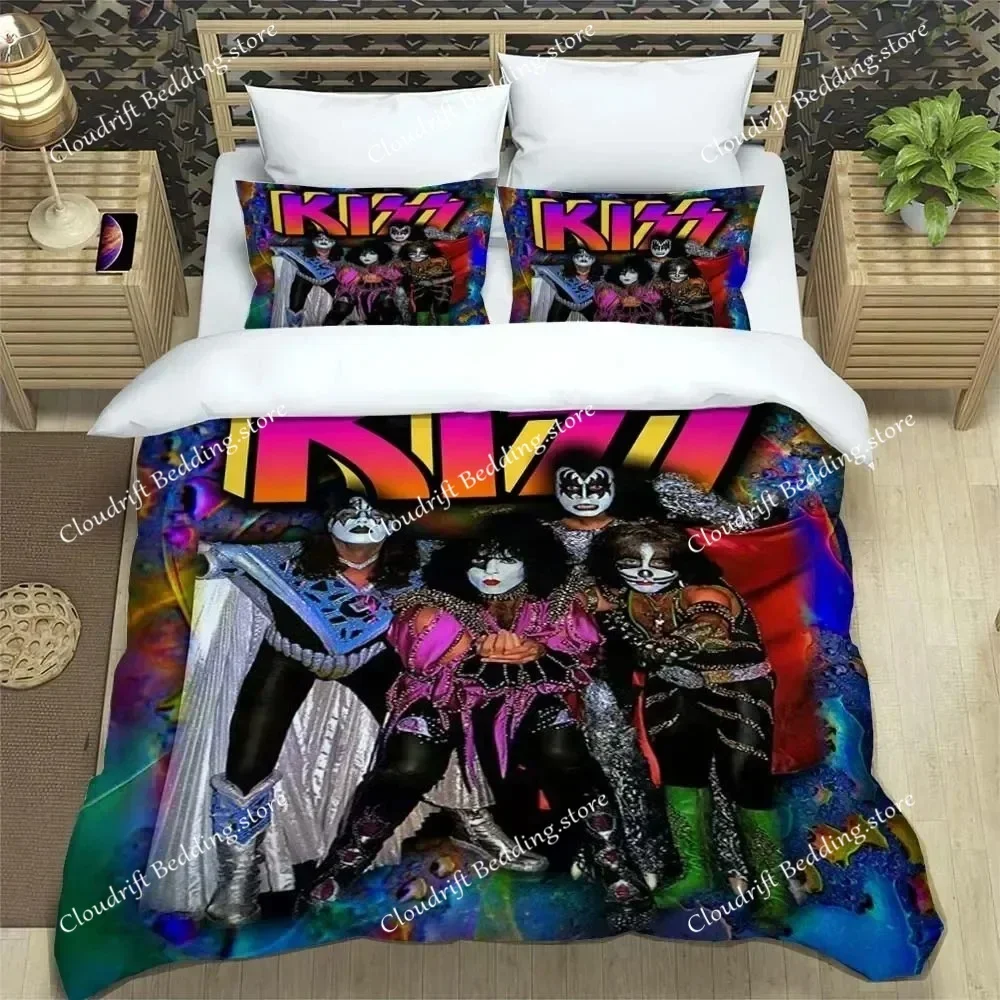 

KISS Rock Band Bedding Sets Exquisite Bed Supplies Set Duvet Cover Bed Comforter Set Bedding Set Girls Birthday Gift026