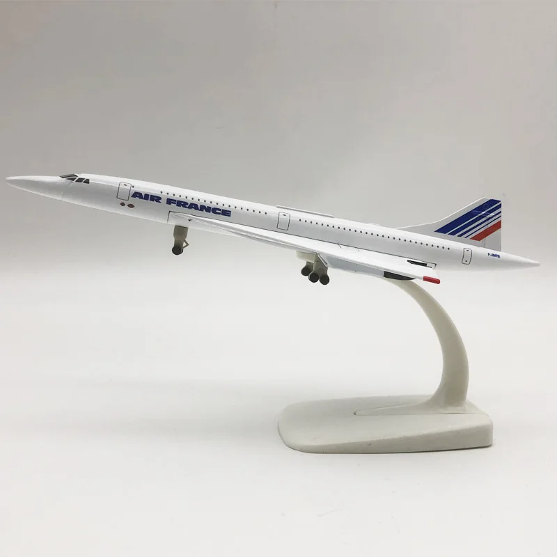 Vliegtuigmodellen Concorde AIR FRANCE Airlines 20 cm Legering Metaal Model Vliegtuig Air W Stand Vliegtuigen katrol landingsgestel Craft gift