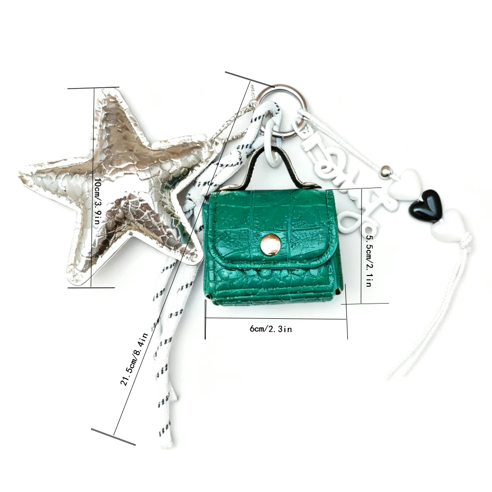 مجموعة محفظة العملات المعدنية على شكل سلسلة مفاتيح عصرية، جلد صناعي ممتاز وأنماط مزخرفة، سلاسل مفاتيح حقيبة صغيرة متنوعة للمفاتيح والعملات المعدنية، Tr