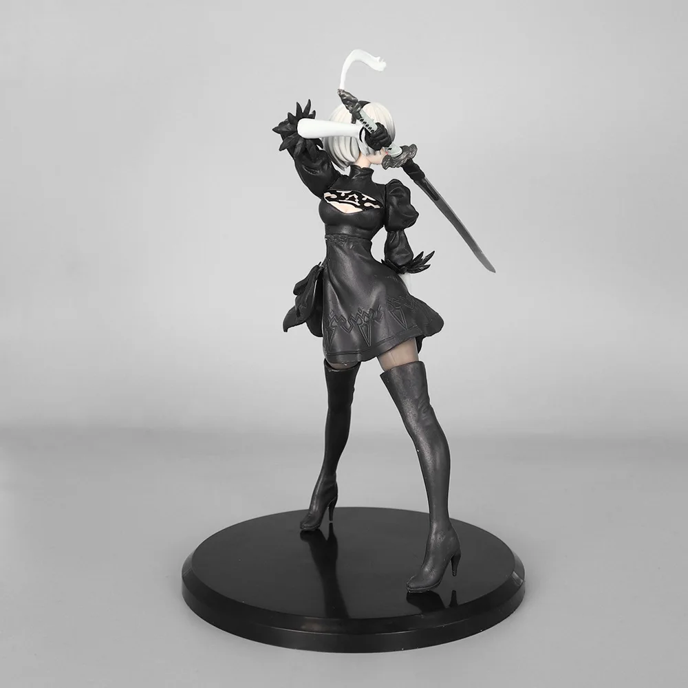 NEW 18cm Yorha 2B Black Anime Figure Collectible Action Figures Model Doll Gift view 3
