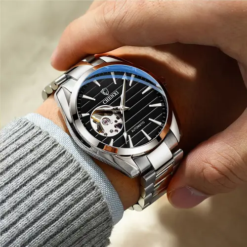 Imagen 2 del producto CHENXI-Reloj deportivo de acero inoxidable para Hombre, pulsera mecánica automática, a la moda, 8806