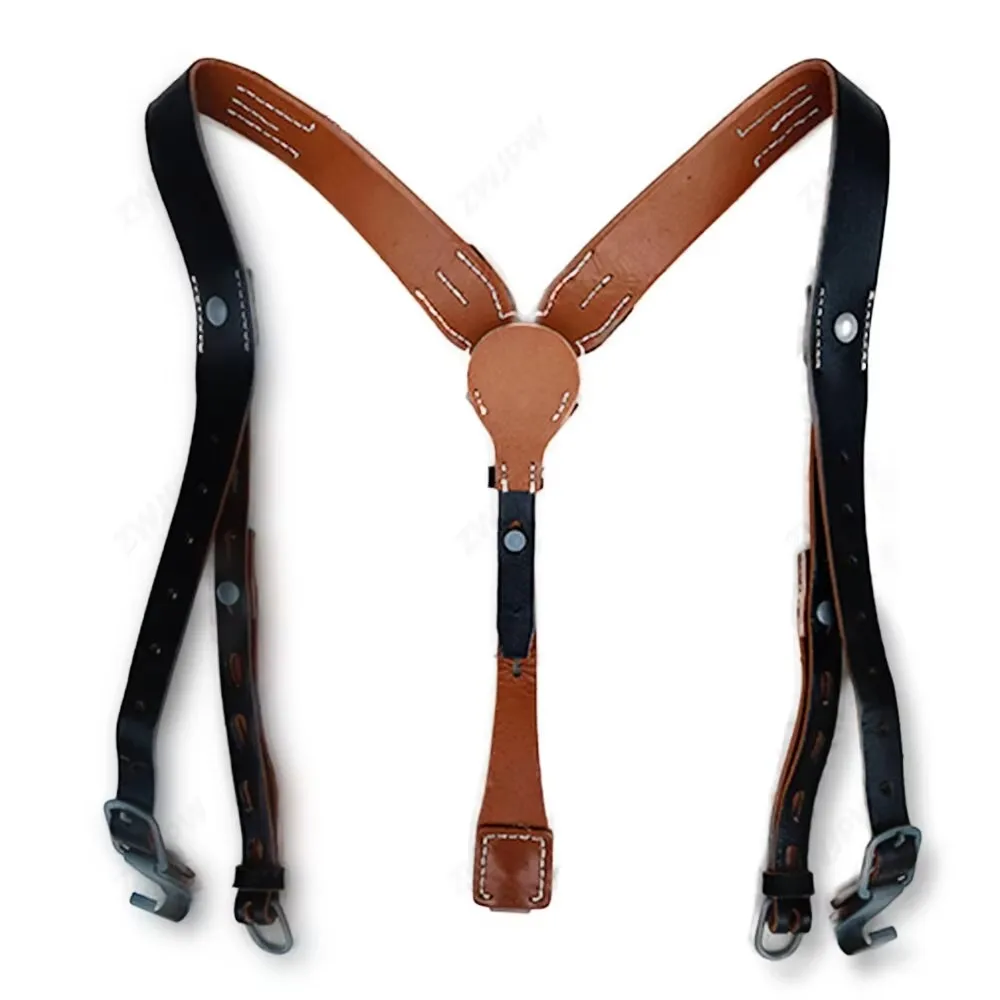 WW2 WWII Army Y-Shape Strap WW2 German Army Y Straps Leather Equipment Suspenders Load Bearing