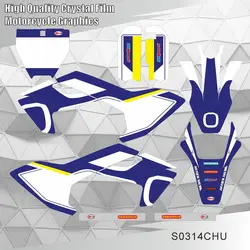 For HUSQVARNA TC 50 TC50 2017 2018 2019 2020 2021 2022 2023 Graphics Decals Stickers Motorcycle Background Custom Number