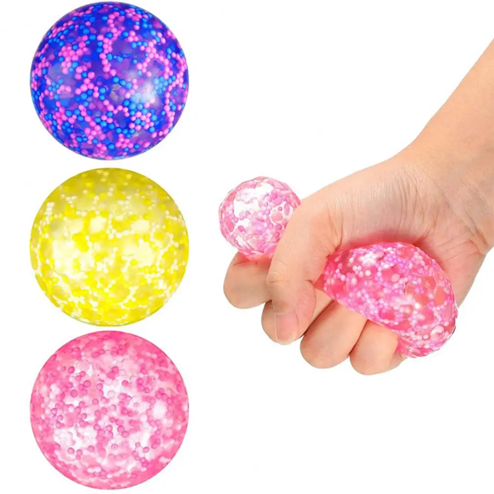 Squeeze Ball Toy Flexible Colorful Foam Beads Pinch Toys Stress Relief Soft TPR Vent Ball Squishes Decompression Kid Toy Gift