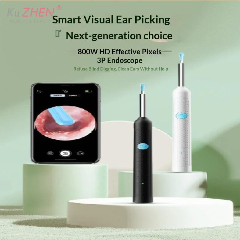 New Smart Visual Ear Wax WiFi Visual Ear Wax Remover HD Camera 6 Silicone Tips Type C Rechargeable For Family Daily Ear Care