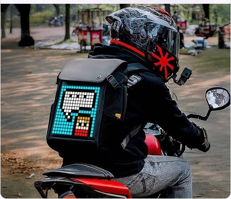 Pixel Storage Organizing Bag Men's Shoulder Led Screen School Bag Riding