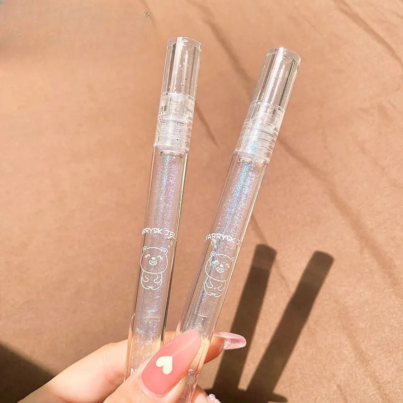 Transparenter blauer funkelnder Spiegel-Wasserglanz-Lipgloss, täglicher überlappender Nachtgebrauch, Lippenschutz, feuchtigkeitsspendendes Lippenöl, Makeupil