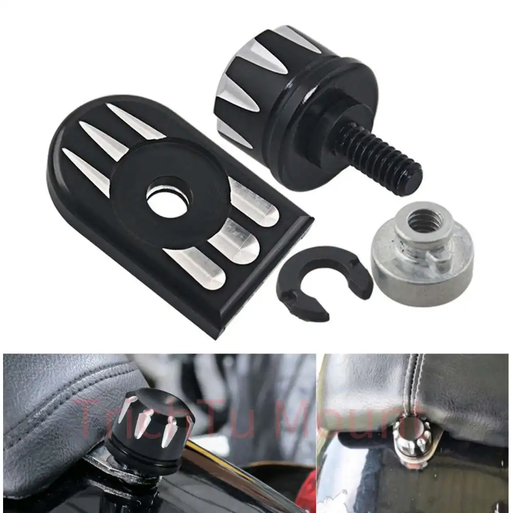 

Motorcycle Seat Bolt Screw Nut Tab Kit Mount Knob Cover 1/4-20" Thread For Harley Sportster Superlow Road Glide Street CVO Dyna